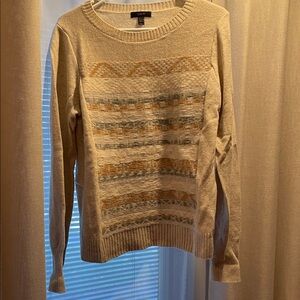 J crew Beige and Gray Patterned Sweater